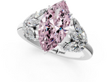 White gold Fancy Pink Marquise  Diamond Cluster Leaf Design Ring with Prong Setting_70