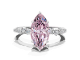 White gold Fancy Pink Marquise  Diamond Cluster Prong-Set Solitaire Ring_63