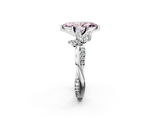 White gold Fancy Pink Marquise  Diamond Floral Vine Solitaire Engagement Ring_5