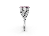 White gold Fancy Pink Marquise  Diamond Halo Ring with Marquise and Pavé Band in Prong Setting_82
