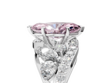 White gold Fancy Pink Marquise  Diamond Halo Ring with Marquise and Pavé Band in Prong Setting_90