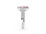 White gold Fancy Pink Marquise  Diamond Pavé Band Solitaire Ring with Four-Prong Setting_50