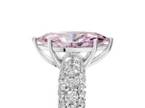 White gold Fancy Pink Marquise  Diamond Pavé Band Solitaire Ring with Four-Prong Setting_54