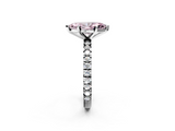 White gold Fancy Pink Marquise  Diamond Pavé Band Solitaire with Four-Prong Setting_198