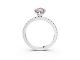 White gold Fancy Pink Marquise  Diamond Pavé Band Solitaire with Four-Prong Setting_199