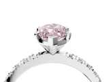 White gold Fancy Pink Marquise  Diamond Pavé Band Solitaire with Four-Prong Setting_200