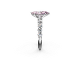 White gold Fancy Pink Marquise  Diamond Pavé Band Solitaire with Four-Prong Setting_5