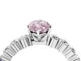 White gold Fancy Pink Marquise  Diamond Pavé Band Solitaire with Four-Prong Setting_7