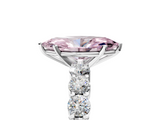 White gold Fancy Pink Marquise  Diamond Pavé Band Solitaire with Four-Prong Setting_8