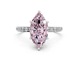 White gold Fancy Pink Marquise  Diamond Pavé Band with Six-Prong Setting_48