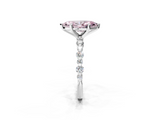 White gold Fancy Pink Marquise  Diamond Prong Set Engagement Ring with Pave Band_278