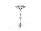 White gold Fancy Pink Marquise  Diamond Prong Set Engagement Ring with Pave Band_281
