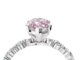 White gold Fancy Pink Marquise  Diamond Prong Set Engagement Ring with Pave Band_283