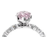 White gold Fancy Pink Marquise  Diamond Prong Set Engagement Ring with Pave Band_284