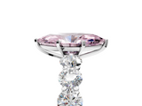 White gold Fancy Pink Marquise  Diamond Prong Setting with Side Stones on a Pave Band_126