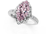 White gold Fancy Pink Marquise  Diamond Solitaire Ring with Shared Prong Pavé Band_25