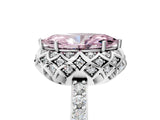 White gold Fancy Pink Marquise  Diamond Solitaire Ring with Shared Prong Pavé Band_29