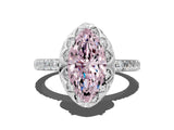 White gold Fancy Pink Marquise  Diamond Solitaire Ring with Shared Prong Pavé Band_66