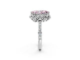 White gold Fancy Pink Marquise  Diamond Solitaire Ring with Shared Prong Pavé Band_68
