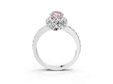 White gold Fancy Pink Marquise  Diamond Solitaire Ring with Shared Prong Pavé Band_69