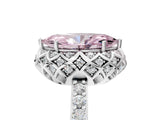 White gold Fancy Pink Marquise  Diamond Solitaire Ring with Shared Prong Pavé Band_71