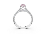 White gold Fancy Pink Marquise  Diamond Solitaire with Pave Band and Six-Prong Setting_23