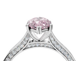 White gold Fancy Pink Marquise  Diamond Solitaire with Pave Band and Six-Prong Setting_24