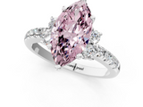 White gold Fancy Pink Marquise  Diamond Three-Stone Pave Band with Four-Prong Setting_21