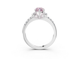 White gold Fancy Pink Marquise  Diamond Three-Stone Pave Band with Four-Prong Setting_23