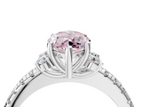 White gold Fancy Pink Marquise  Diamond Three-Stone Pave Band with Four-Prong Setting_24