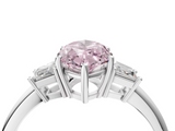 White gold Fancy Pink Marquise  Diamond Three-Stone Ring with Trapezoid Side Stones and Prong Setting_21