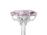 White gold Fancy Pink Marquise  Diamond Three-Stone Ring with Trapezoid Side Stones and Prong Setting_22