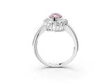 White gold Fancy Pink Marquise  Halo Cluster Diamond Engagement Ring with Prong Setting and Polished Band_22