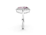 White gold Fancy Pink Marquise  Halo Cluster Diamond Engagement Ring with Solitaire Band and Prong Setting_51