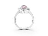 White gold Fancy Pink Marquise  Halo Cluster Diamond Engagement Ring with Solitaire Band and Prong Setting_52