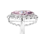 White gold Fancy Pink Marquise  Halo Cluster Diamond Engagement Ring with Solitaire Band and Prong Setting_54