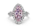 White gold Fancy Pink Marquise  Halo Diamond Engagement Ring with Filigree Band and Four-Prong Setting_105
