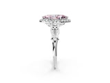 White gold Fancy Pink Marquise  Halo Diamond Engagement Ring with Filigree Band and Four-Prong Setting_107