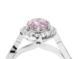 White gold Fancy Pink Marquise  Halo Diamond Engagement Ring with Filigree Band and Four-Prong Setting_109
