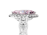 White gold Fancy Pink Marquise  Halo Diamond Engagement Ring with Filigree Band and Four-Prong Setting_110