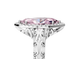 White gold Fancy Pink Marquise  Halo Diamond Engagement Ring with Intricate Filigree Band and Four-Prong Setting_78