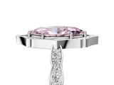 White gold Fancy Pink Marquise  Halo Diamond Engagement Ring with Milgrain Band and Four-Prong Setting_71