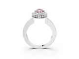 White gold Fancy Pink Marquise  Halo Diamond Engagement Ring with Milgrain Pave Band and Four-Prong Setting_53
