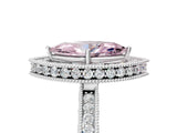 White gold Fancy Pink Marquise  Halo Diamond Engagement Ring with Milgrain Pave Band and Four-Prong Setting_54