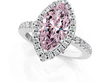 White gold Fancy Pink Marquise  Halo Diamond Engagement Ring with Pavé Band and Four-Prong Setting_21