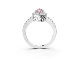 White gold Fancy Pink Marquise  Halo Diamond Engagement Ring with Pavé Band and Four-Prong Setting_22