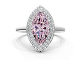 White gold Fancy Pink Marquise  Halo Diamond Engagement Ring with Solitaire Band and Four-Prong Setting_20
