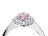 White gold Fancy Pink Marquise  Halo Diamond Engagement Ring with Solitaire Band and Four-Prong Setting_24