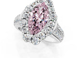 White gold Fancy Pink Marquise  Halo Diamond Engagement Ring with Split Shank and Prong Setting_71