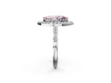 White gold Fancy Pink Marquise  Halo Diamond Engagement Ring with Twisted Band and Four-Prong Setting 2